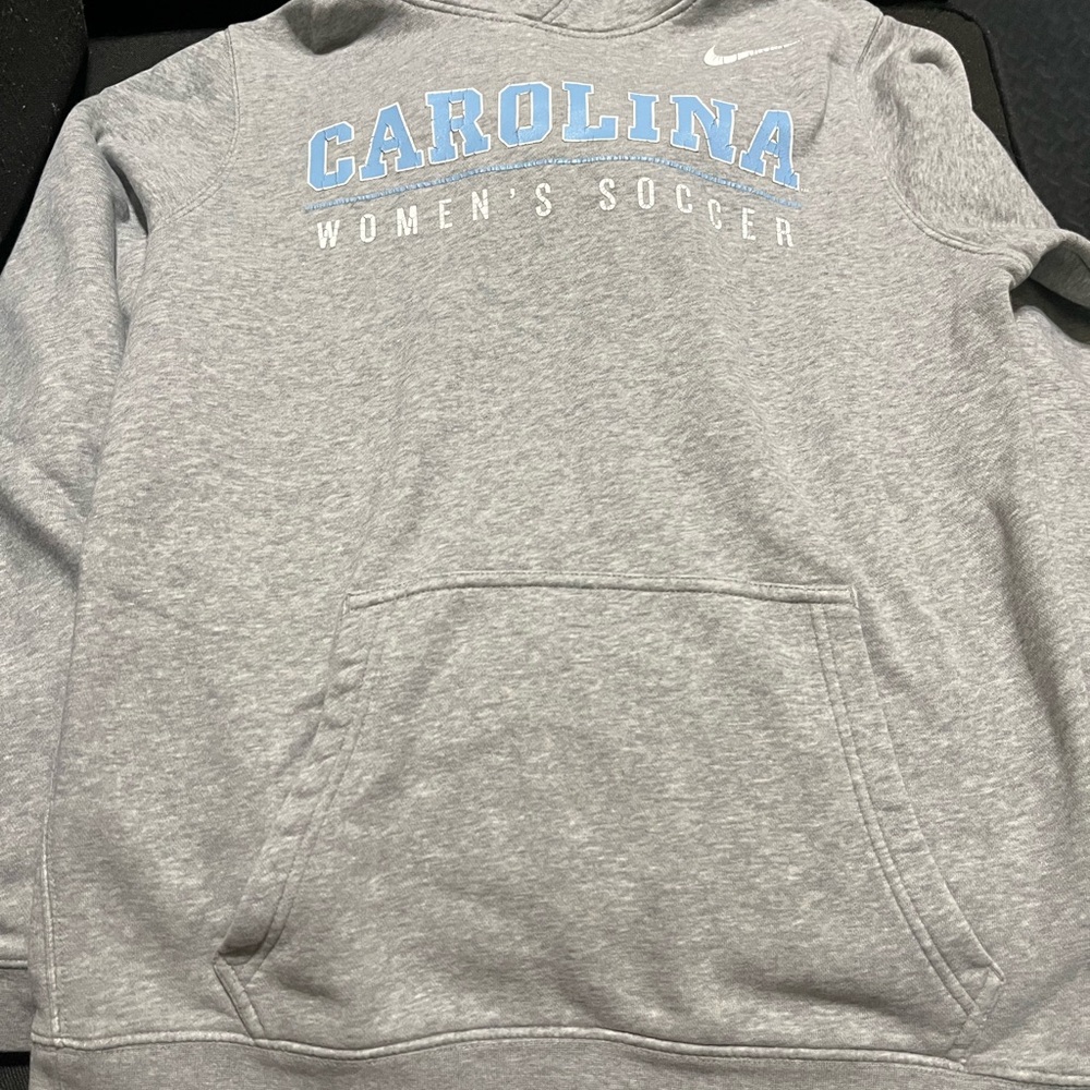Nike Gray and Blue Women's Soccer Hoodie